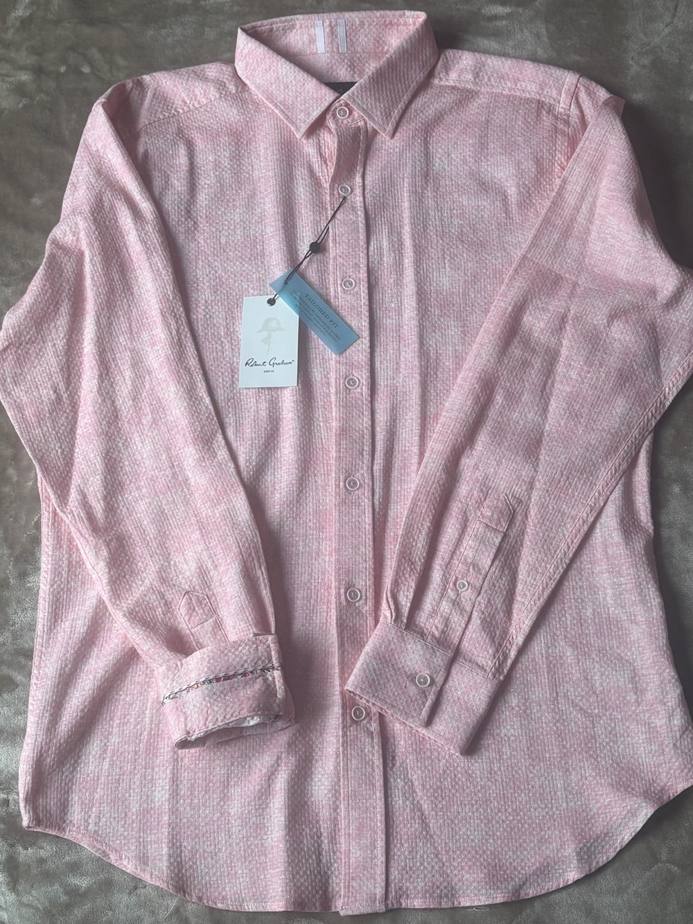 NWT Robert Graham Reid Long Sleeve Shirt - Light Pink